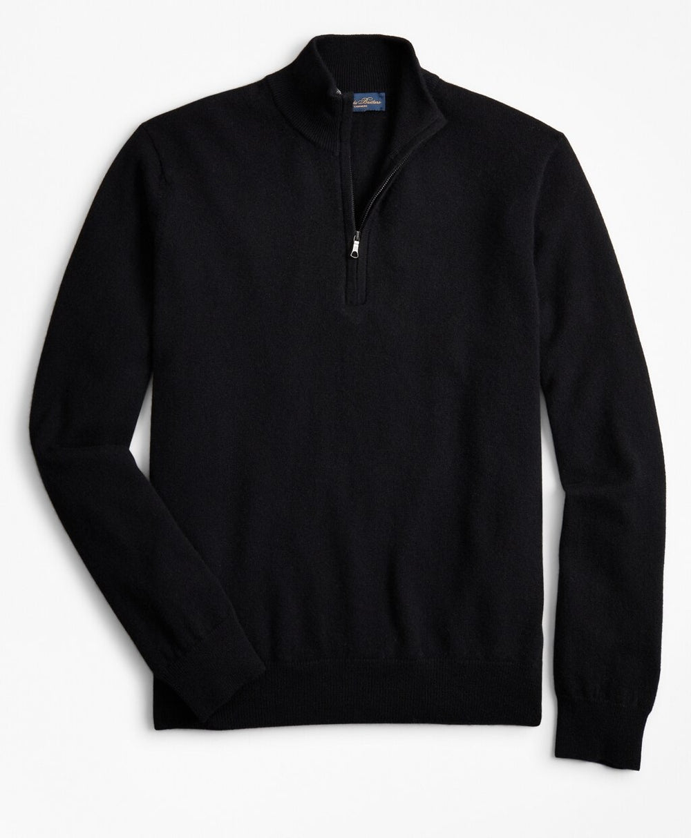 Brooks Brothers Men Two-Ply Cashmere Half-Zip Sweater