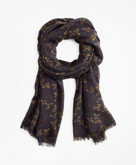 Brooks Brothers Men Leaf Print Scarf