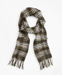 Brooks Brothers Men Olive Tartan Scarf