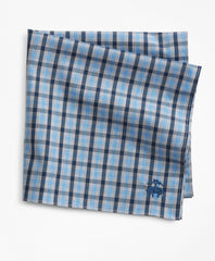 Brooks Brothers Men Supima® Cotton Heathered Check Pocket Square