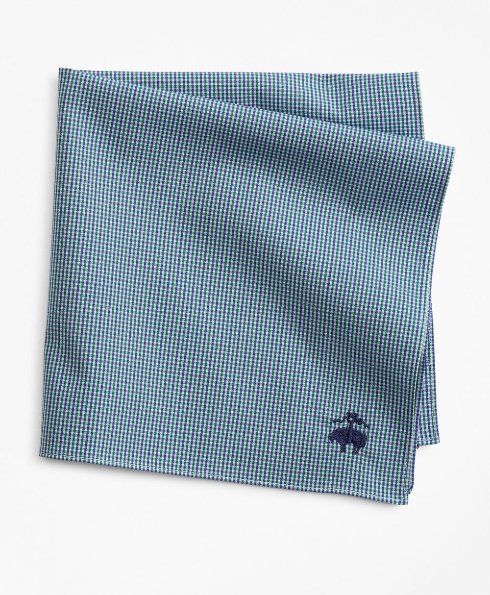 Brooks Brothers Men Two-Tone Gingham Pocket Square