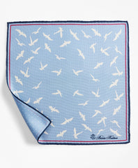 Brooks Brothers Men Seagull and Dot Pocket Square