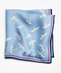 Brooks Brothers Men Seagull and Dot Pocket Square