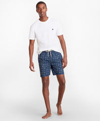 Brooks Brothers Men Montauk 6" Indigo Foulard Print Swim Trunks