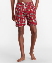 Brooks Brothers Men Montauk 6" Fish Print Swim Trunks