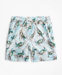 Brooks Brothers Men Montauk 6" Turtle Print Swim Trunks