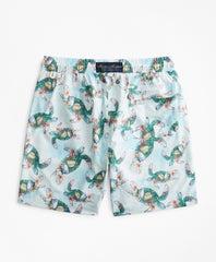 Brooks Brothers Men Montauk 6" Turtle Print Swim Trunks