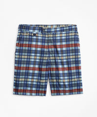 Brooks Brothers Men Newport 7" Plaid Swim Trunks