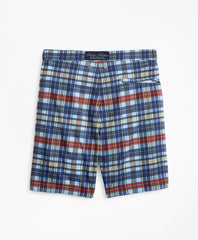 Brooks Brothers Men Newport 7" Plaid Swim Trunks