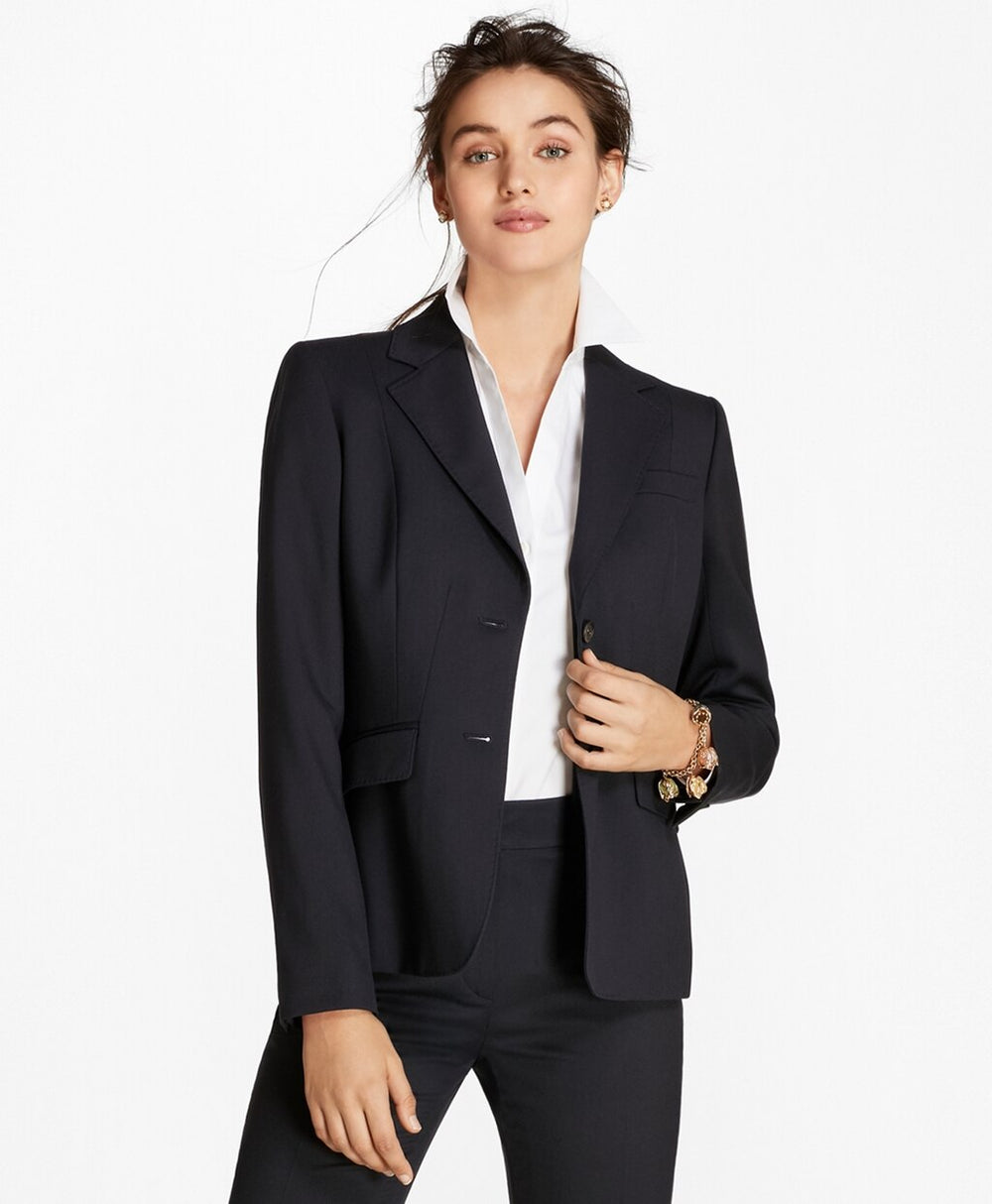 Brooks Brothers Women Petite Wool Two-Button Jacket