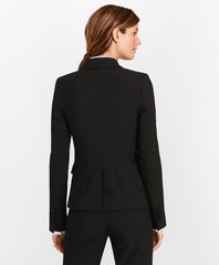 Brooks Brothers Women Petite Stretch-Wool Crepe Double-Breasted Tuxedo Jacket