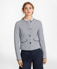 Brooks Brothers Women Petite Floral Jacquard Cropped Jacket