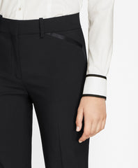 Brooks Brothers Women Petite Slim-Fit Stretch-Wool Crepe Tuxedo Pants