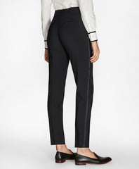 Brooks Brothers Women Petite Slim-Fit Stretch-Wool Crepe Tuxedo Pants
