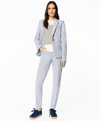 Brooks Brothers Women Petite Striped Stretch Cotton Seersucker Pants