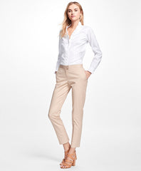 Brooks Brothers Women Petite Non-Iron Ruffle Pinpoint Oxford Dress Shirt