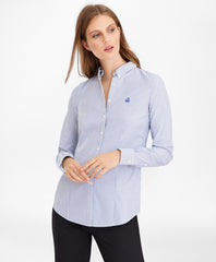 Brooks Brothers Women Petite Non-Iron Tailored-Fit Bengal Stripe Supima® Cotton Pinpoint Oxford Shirt