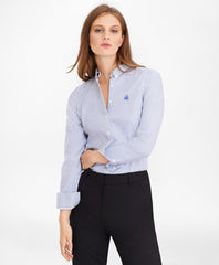 Brooks Brothers Women Petite Non-Iron Tailored-Fit Bengal Stripe Supima® Cotton Pinpoint Oxford Shirt