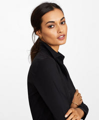 Brooks Brothers Women Petite Non-Iron Tailored-Fit Stretch Supima® Cotton Dress Shirt