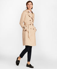 Brooks Brothers Women Petite Double-Breasted Trench Coat
