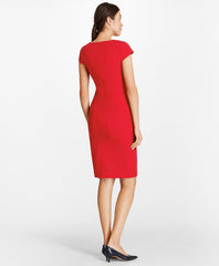 Brooks Brothers Women Petite Stretch-Wool Twill Sheath Dress