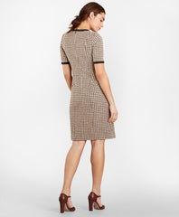 Brooks Brothers Women Petite Checked Tweed A-Line Dress