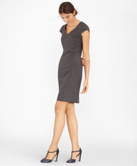 Brooks Brothers Women Petite Floral Jacquard Sheath Dress