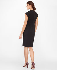 Brooks Brothers Women Petite Stretch Wool Cap Sleeve Sheath Dress