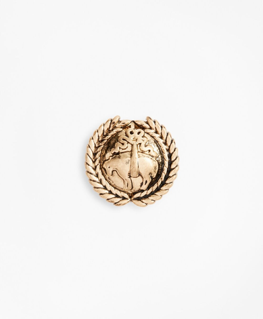Brooks Brothers Men Gold-Tone Laurel Crest Lapel Pin