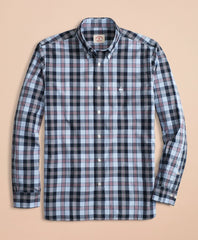 Brooks Brothers Men Plaid Cotton Broadcloth Sport Shirt