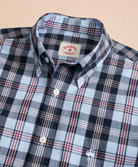 Brooks Brothers Men Plaid Cotton Broadcloth Sport Shirt