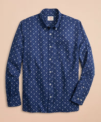Brooks Brothers Men Floral Linen-Blend Sport Shirt