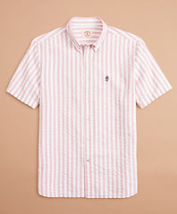 Brooks Brothers Men Broad Striped Seersucker Short-Sleeve Shirt