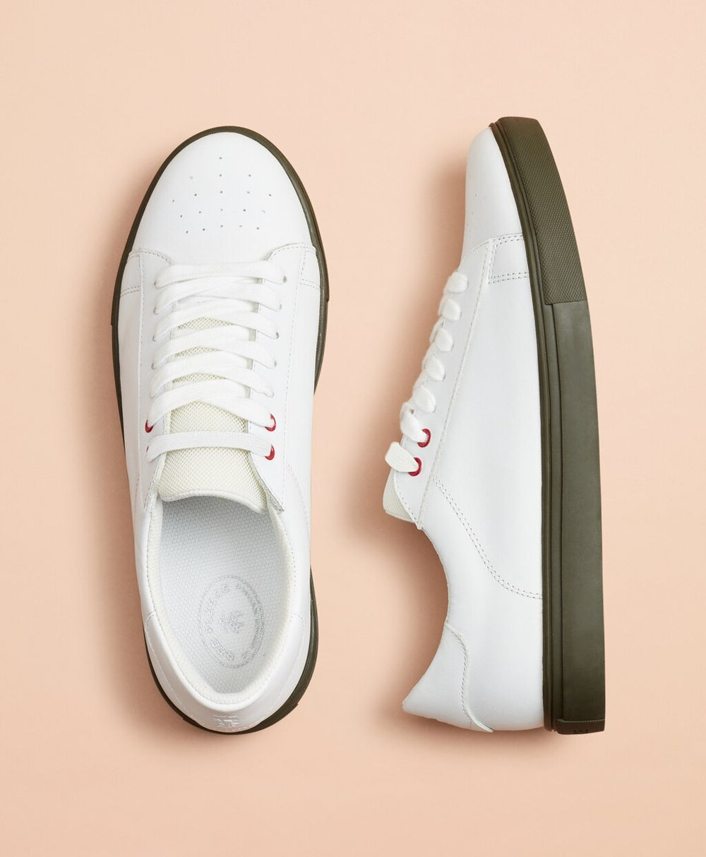 Brooks Brothers Men Color-Contrast Leather Sneakers