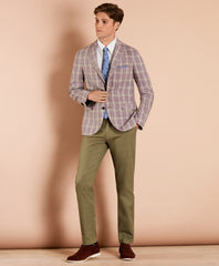 Brooks Brothers Men Plaid Linen Sport Coat