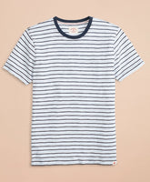 Brooks Brothers Men Alternating-Stripe Slub Cotton Jersey T-Shirt