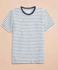 Brooks Brothers Men Alternating-Stripe Slub Cotton Jersey T-Shirt