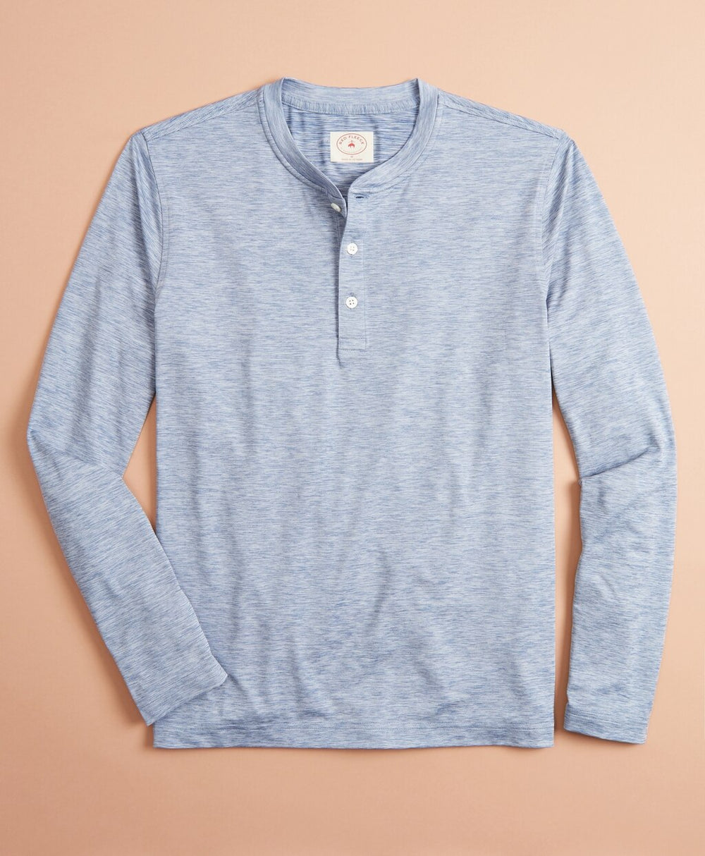 Brooks Brothers Men Performance Series Long-Sleeve Logo Henley