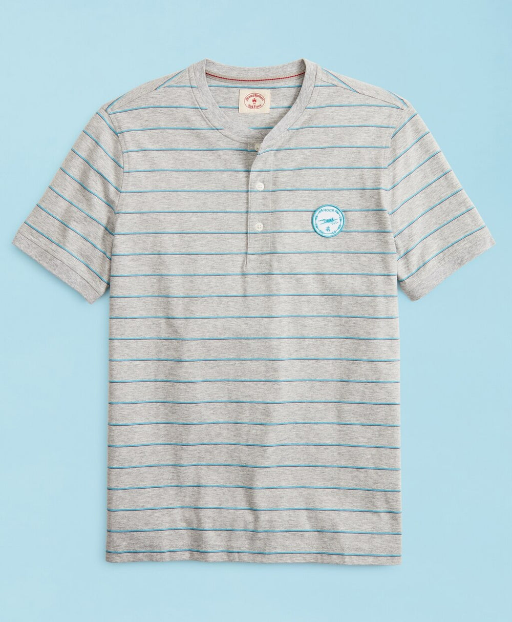 Brooks Brothers Men Head Of The Charles® Regatta Striped Jersey Short-Sleeve Henley