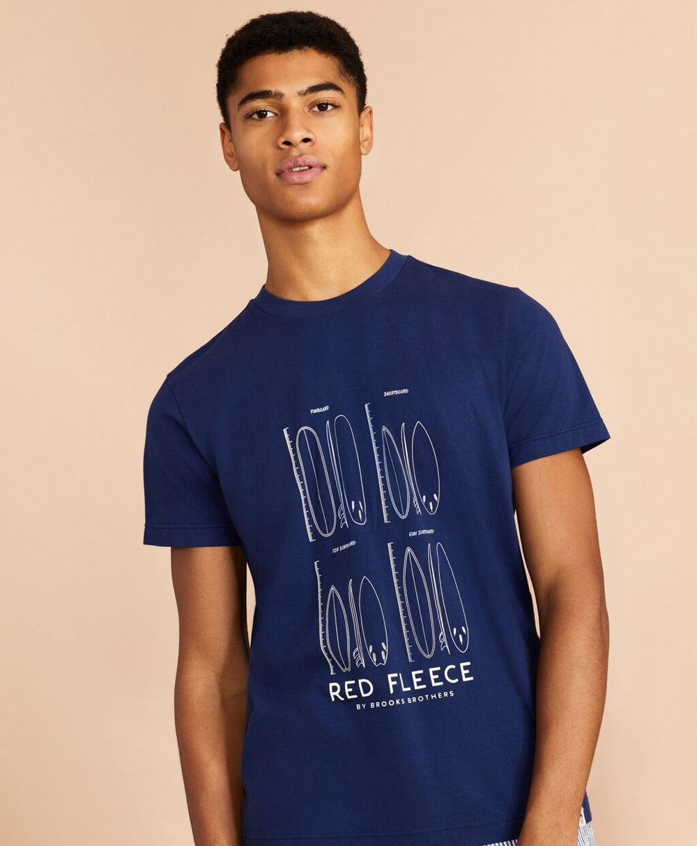 Brooks Brothers Men Surfboard Graphic T-Shirt