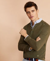 Brooks Brothers Men Acid Wash Henley Sweater