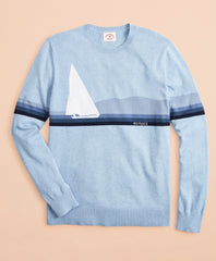 Brooks Brothers Men Cotton Sailboat Intarsia Sweater