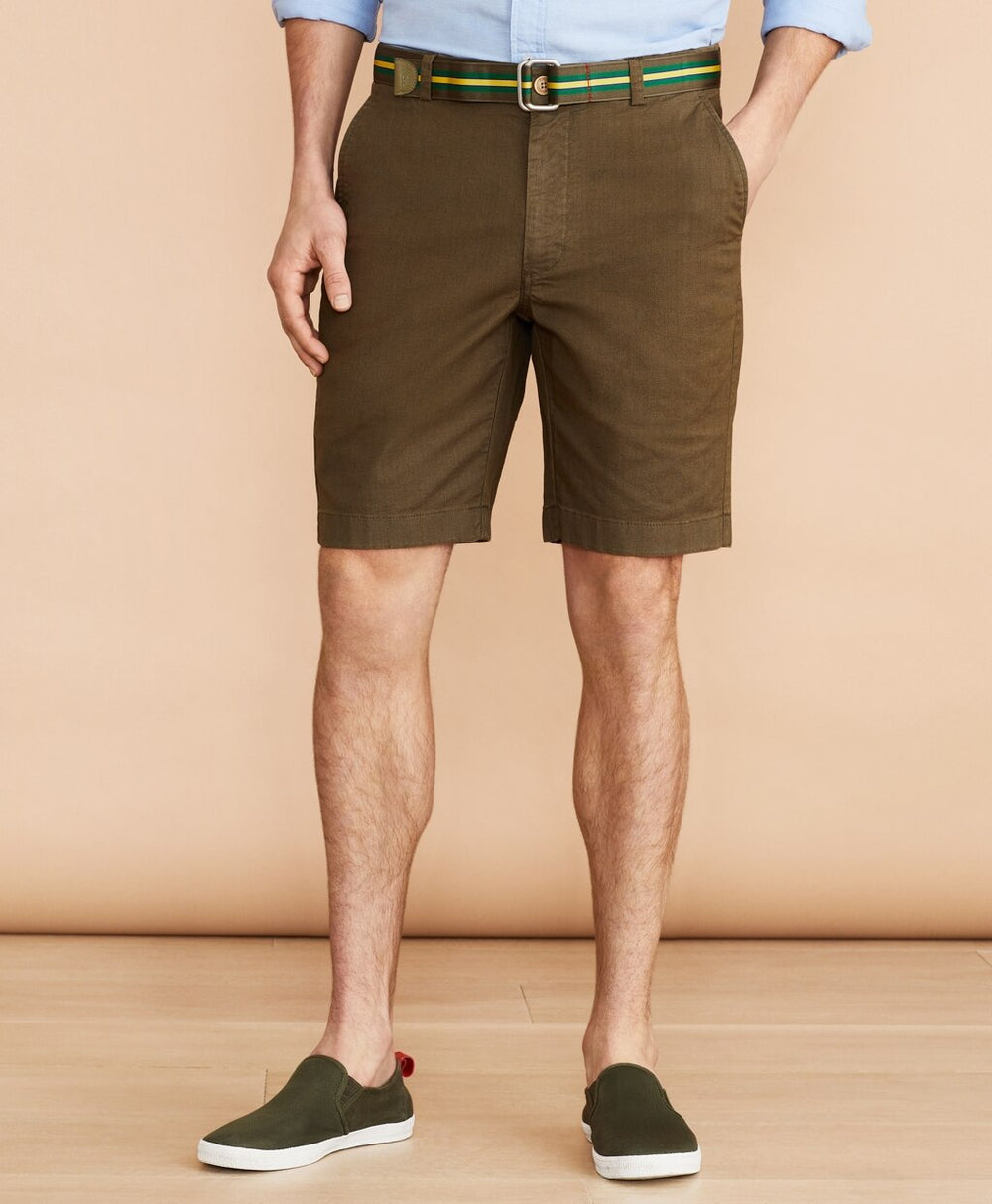 Brooks Brothers Men Cotton-Linen 9" Chino Shorts