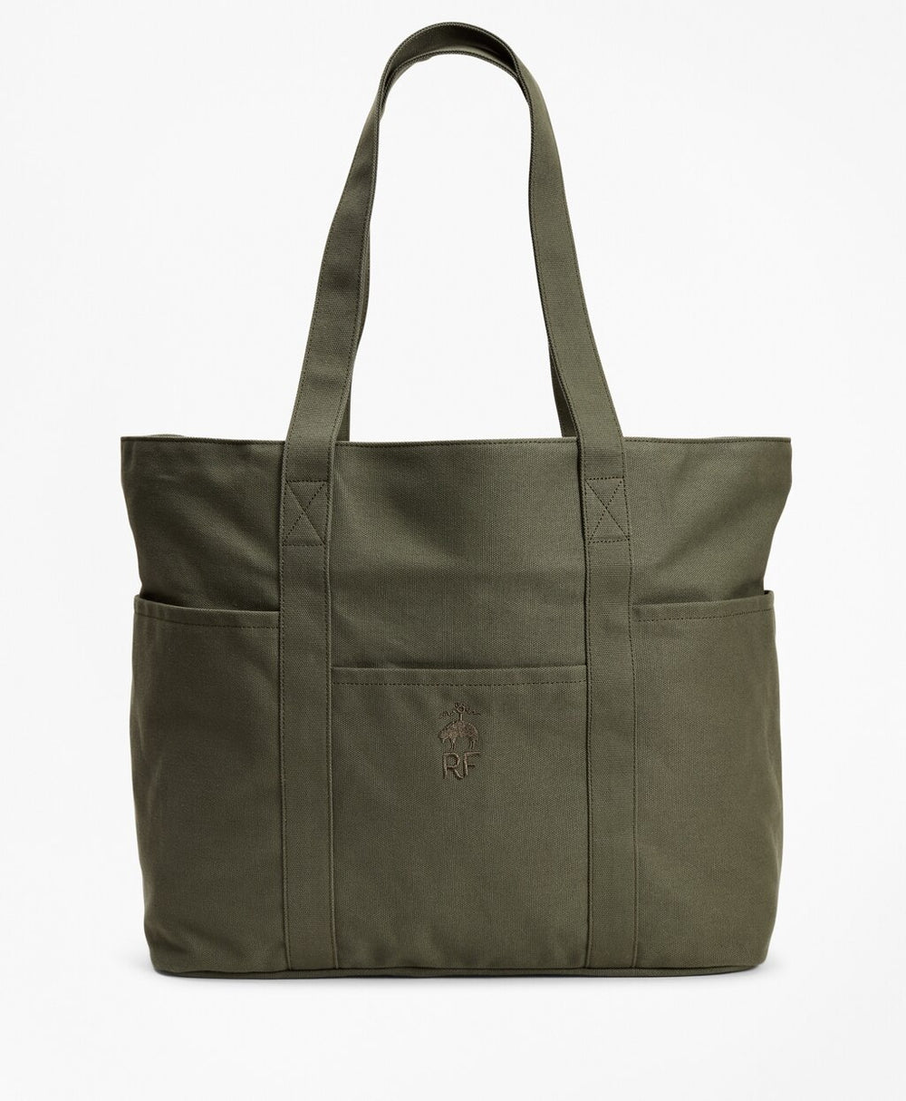 Brooks Brothers Men Red Fleece Canvas Tote Bag