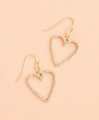 Brooks Brothers Women Crystal-Covered Heart Drop Earrings