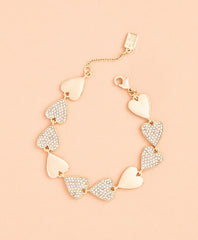 Brooks Brothers Women Crystal-Covered Heart Bracelet