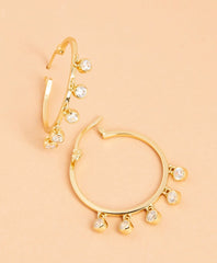 Brooks Brothers Women Demi-Fine Crystal-Pendant Hoop Earrings
