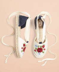 Brooks Brothers Women Floral-Embroidered Espadrilles