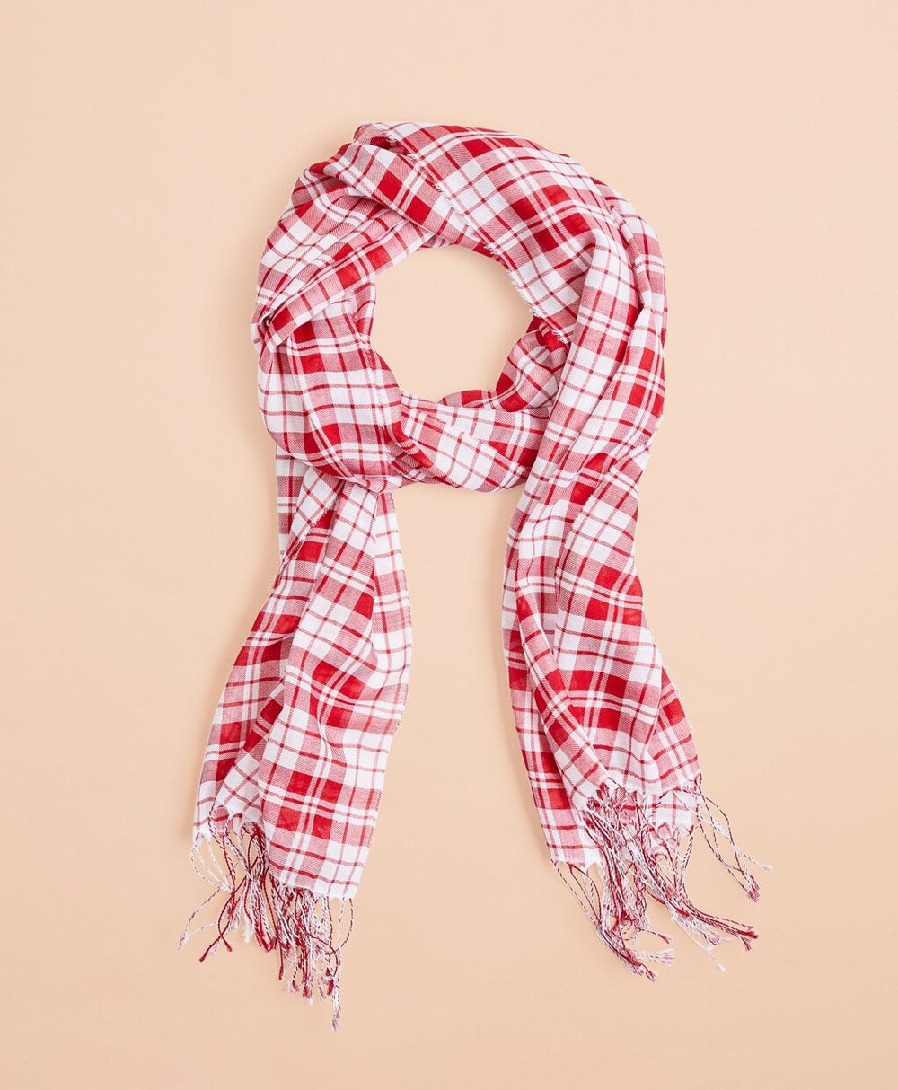 Brooks Brothers Women Plaid Cotton Scarf