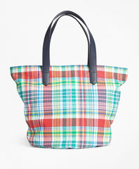 Brooks Brothers Women Madras-Print Canvas Tote Bag